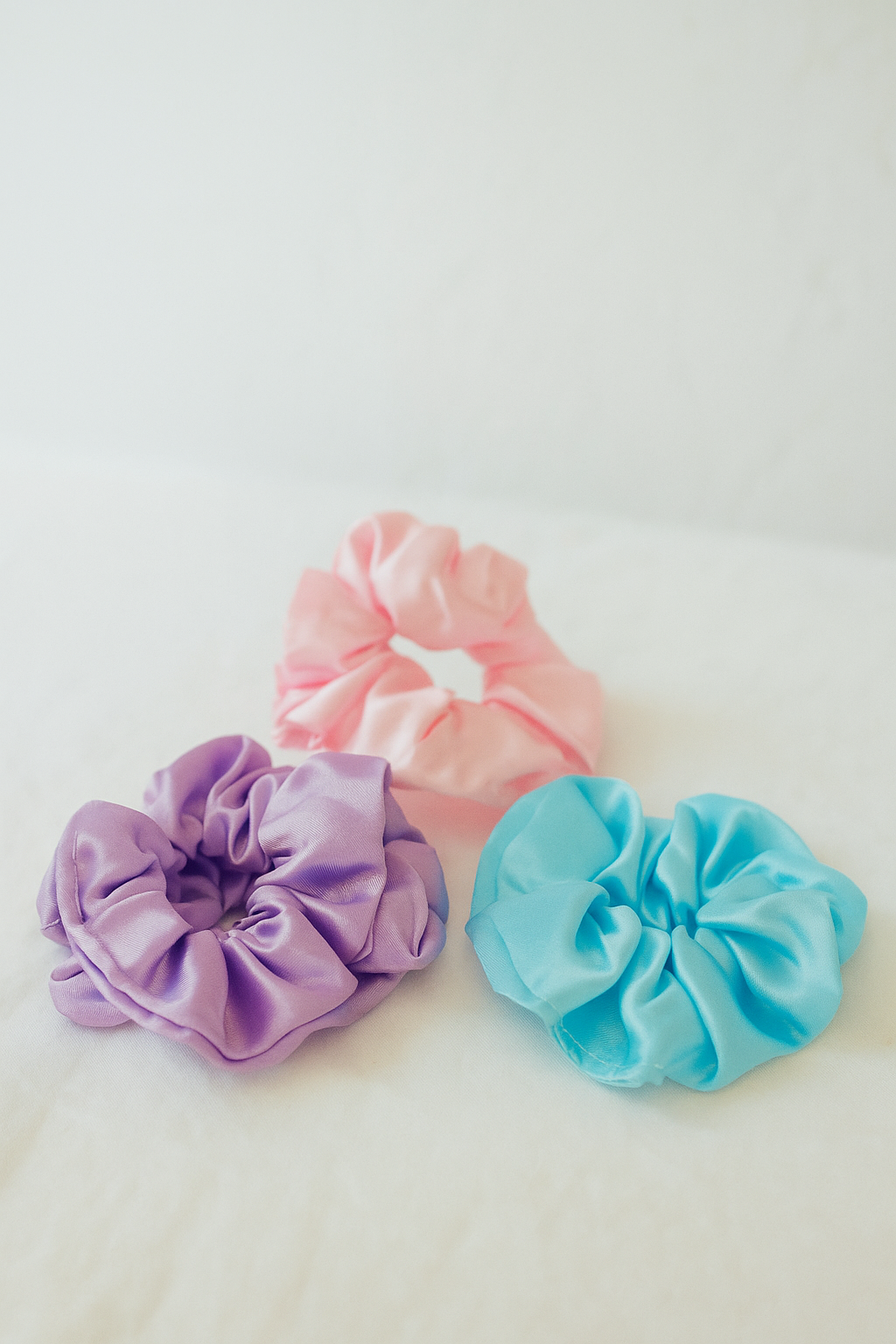 hummanbird Pastel Colour Scrunchies Soft Hair Tie Rubber Bands Pack of 3