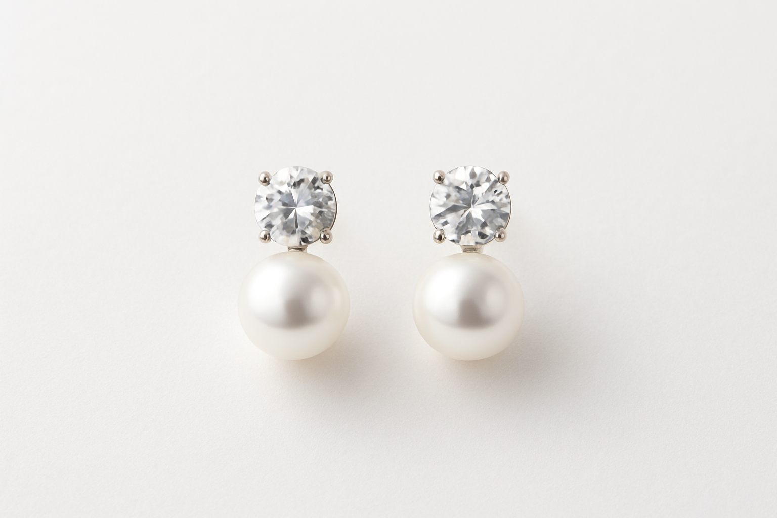 Diamond Pearl Earrings Imported AD Stone