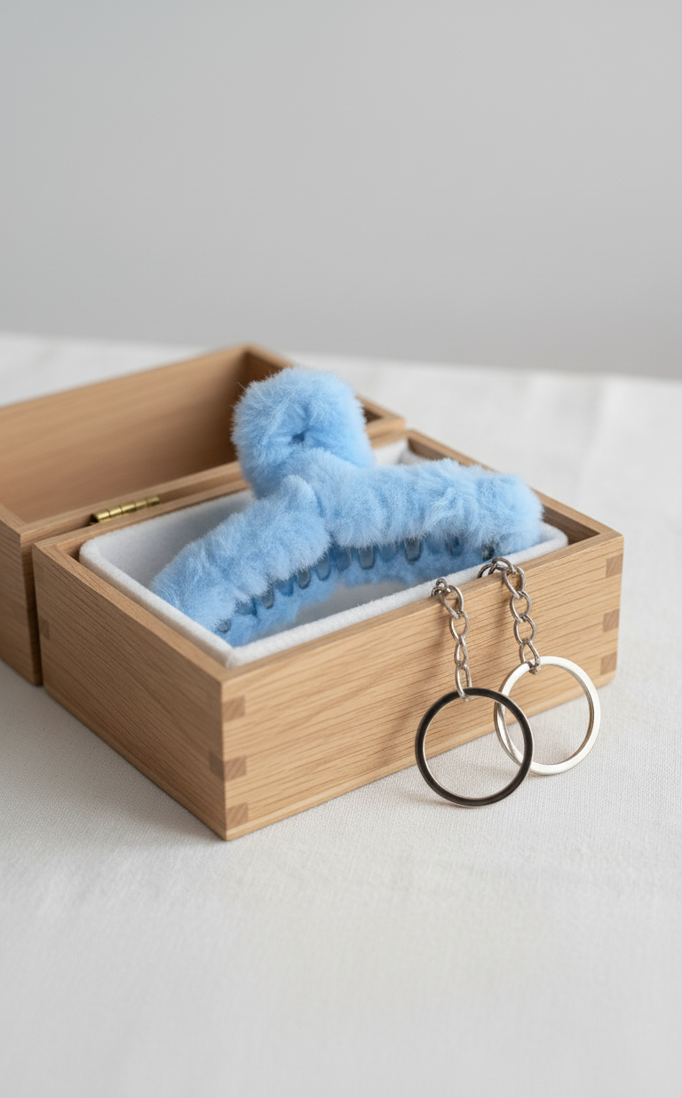Fluffy Faux Fur Hair Clip, pack of 3