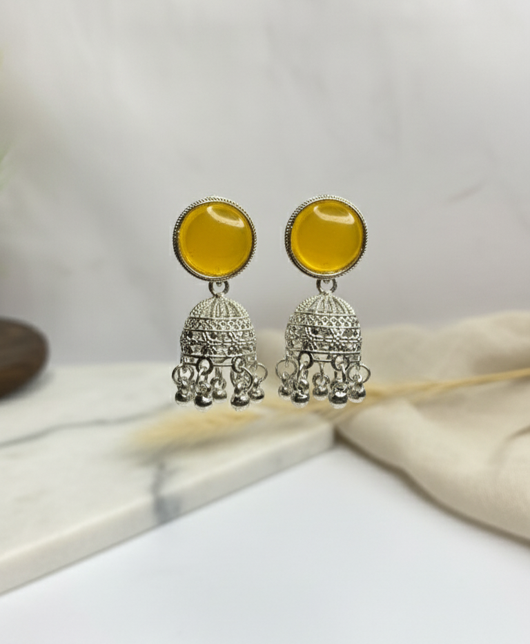 Stone Oxidized Jhumka
