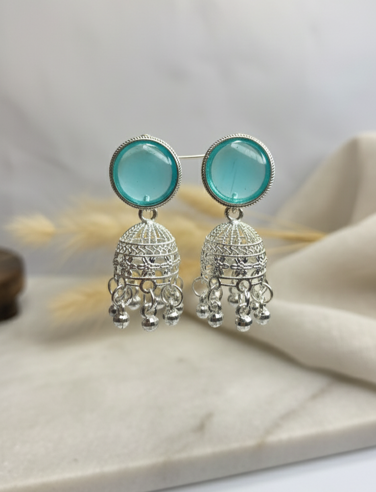 Stone Oxidized Jhumka