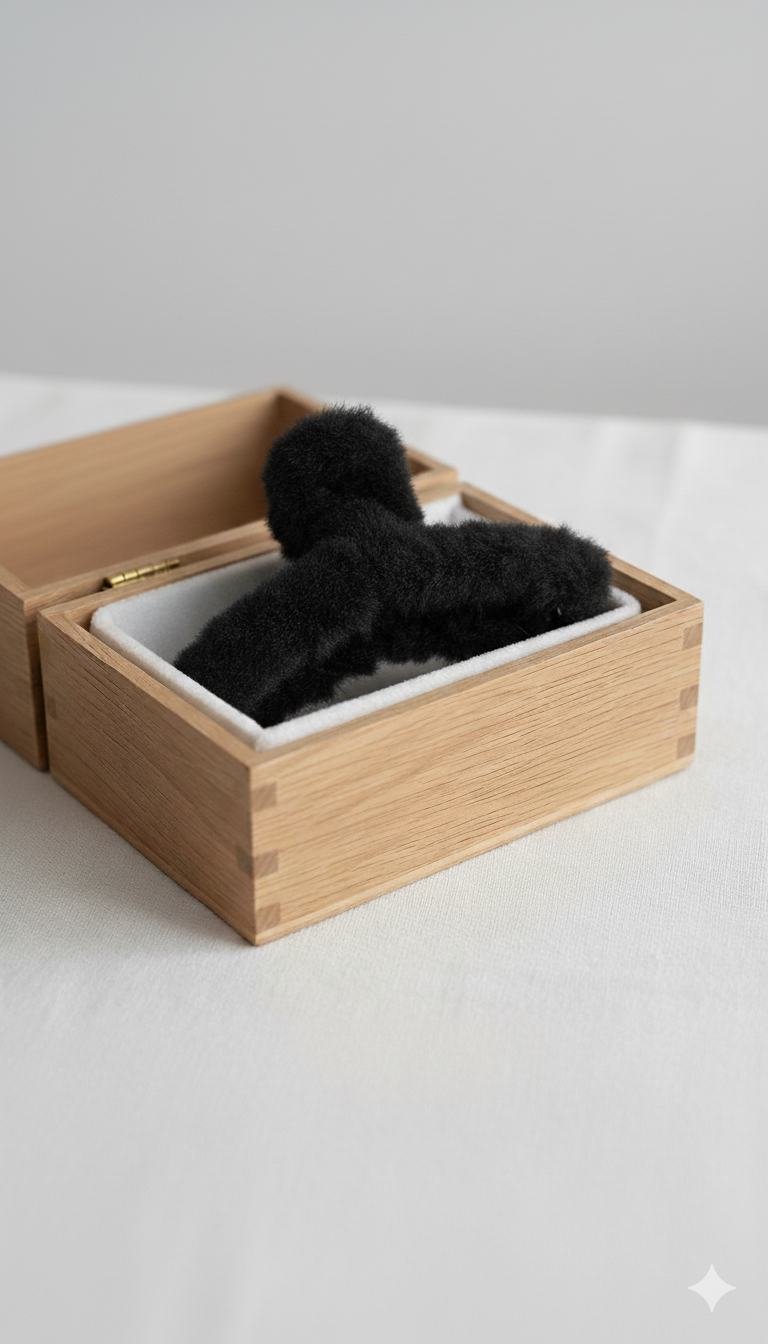 Fluffy Faux Fur Hair Clip, pack of 3