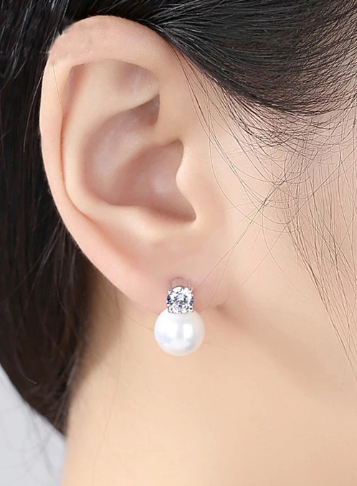 Diamond Pearl Earrings Imported AD Stone