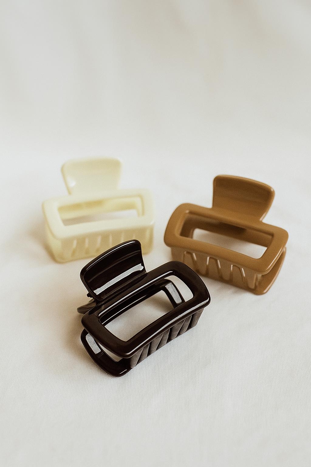 Square Hair Clips pack of 3